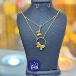 گردنبند دو لاین طرح پروانه
