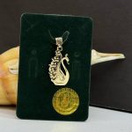 پلاک طلای لیزری طرح طاووس